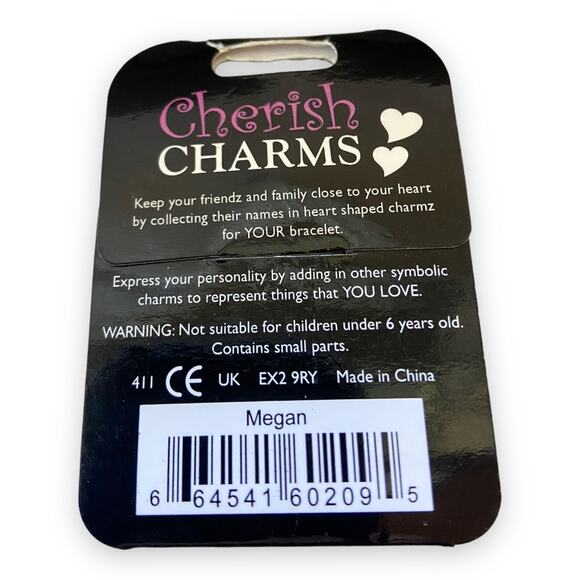 Cherish Charms MEGAN Name Bracelet Charm NEW NWT Silvertone Silver Tone - Picture 3 of 3